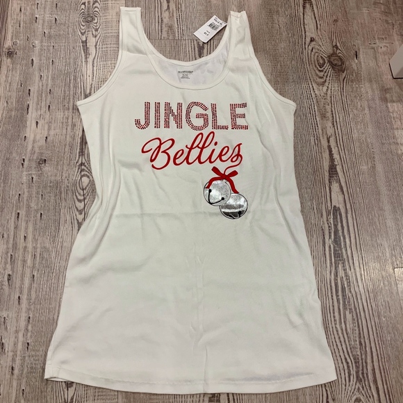 Motherhood Maternity Tops - NEW "Jingle Bellies" Holiday Tank Top